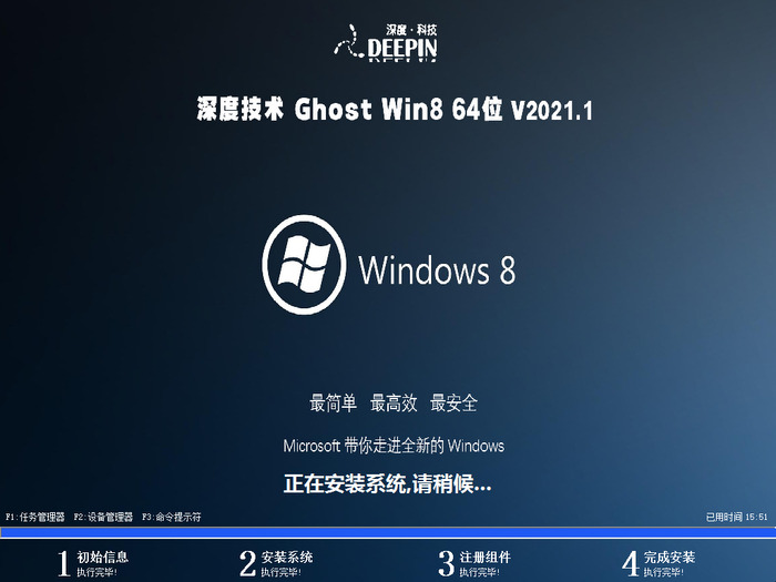 深度技术ghost win8.1 64位官方企业版v2021.08系统安装图