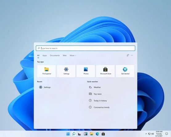 正版微软windows11 64位装机快速版v2021.07系统搜索图