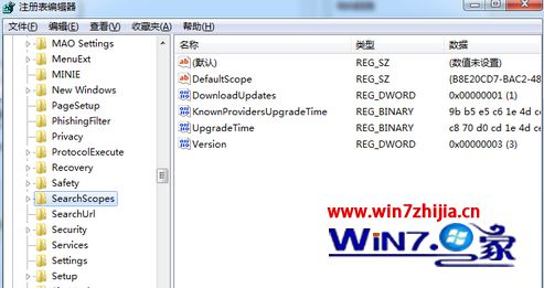 Win7系统ie浏览器提示“您损坏了ie默认搜索提供程序的设置”怎么办